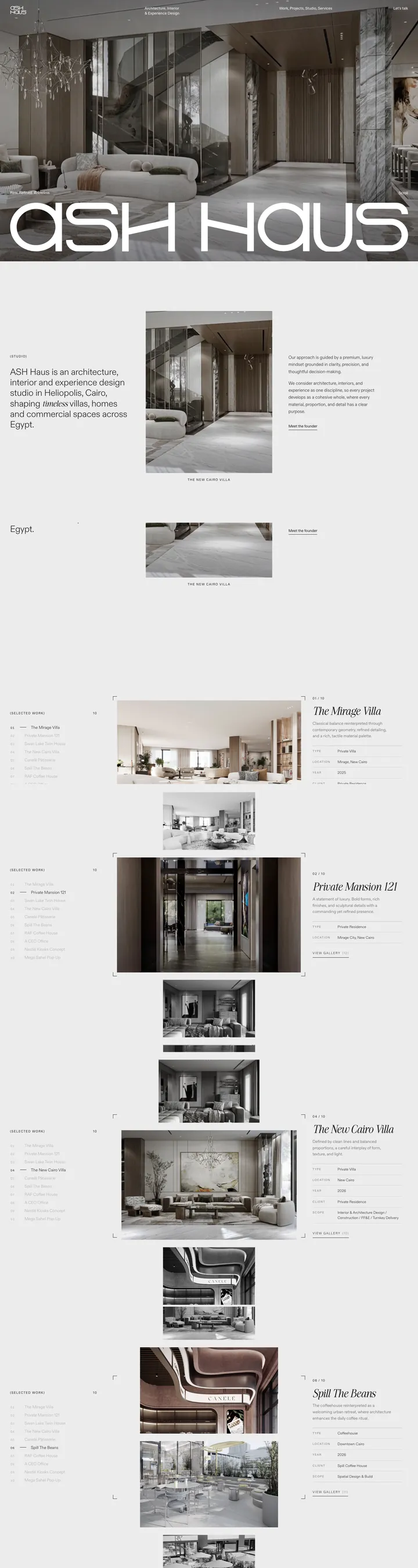 ASH HAUS website